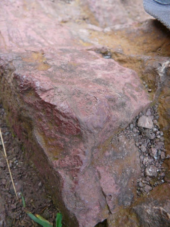 Hematite seam running through the middle of Hutton's Rock. It is worn smooth by the many tourists who clamber over the rock each day.